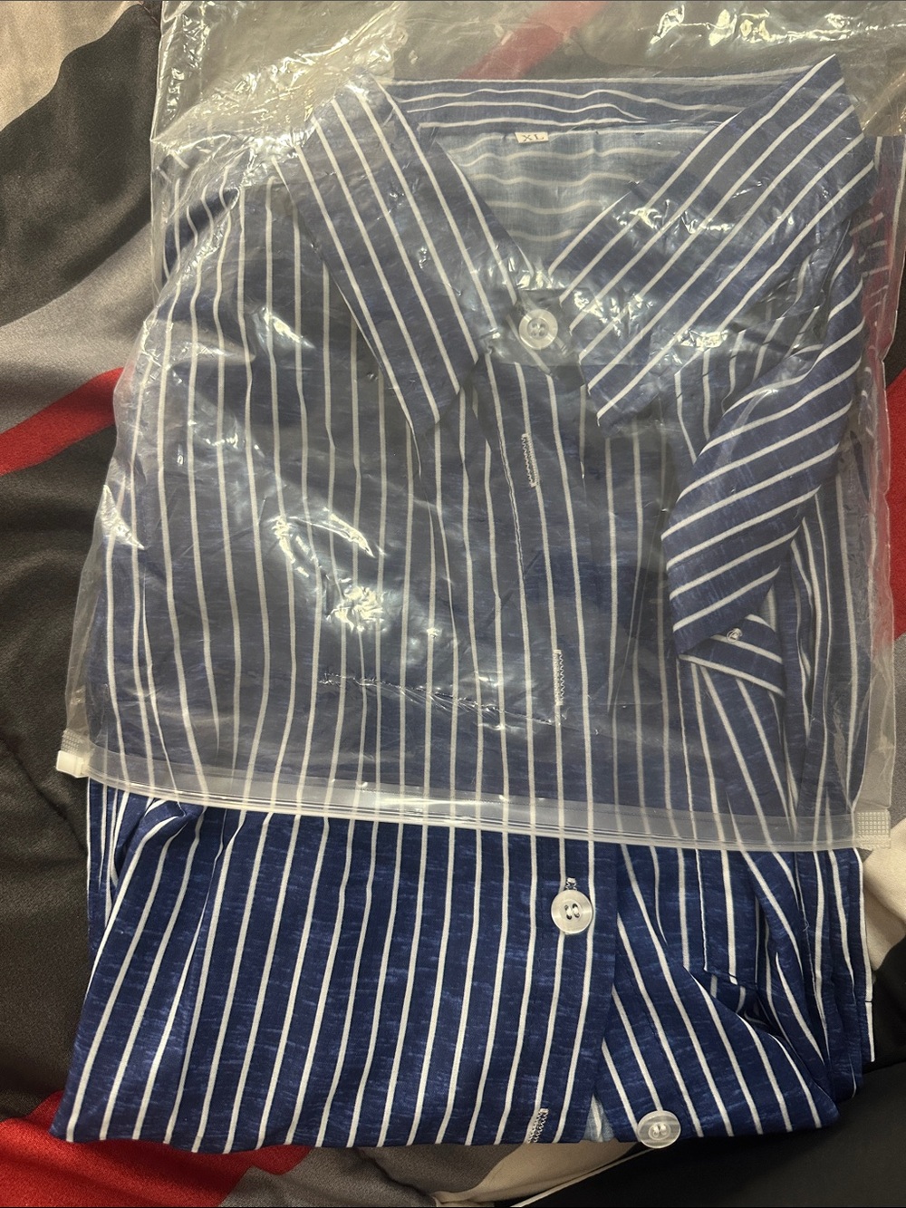 Casual Navy Stripe Button-Front Jumpsuit - Picture 2 of 2